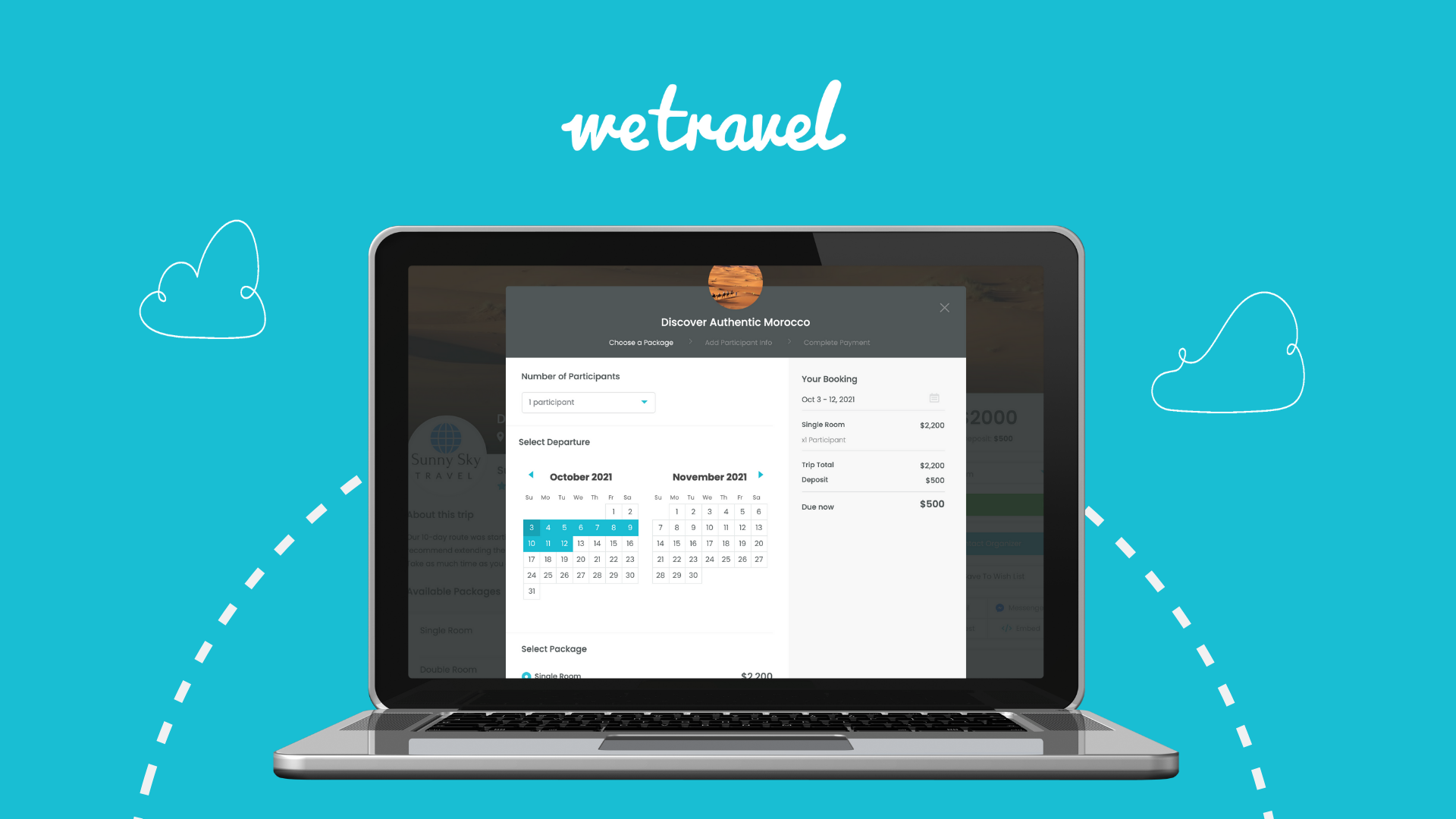 wetravel mockup calendar